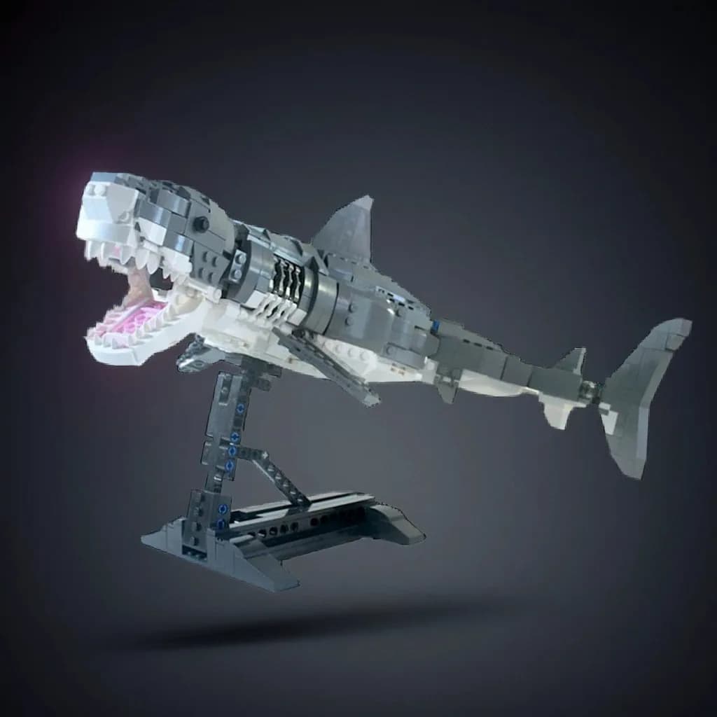 727 pezzi grande squalo bianco MOC oceano predatore (squalo) costruzione educativa blocchi fai da te giocattoli di compleanno regalo