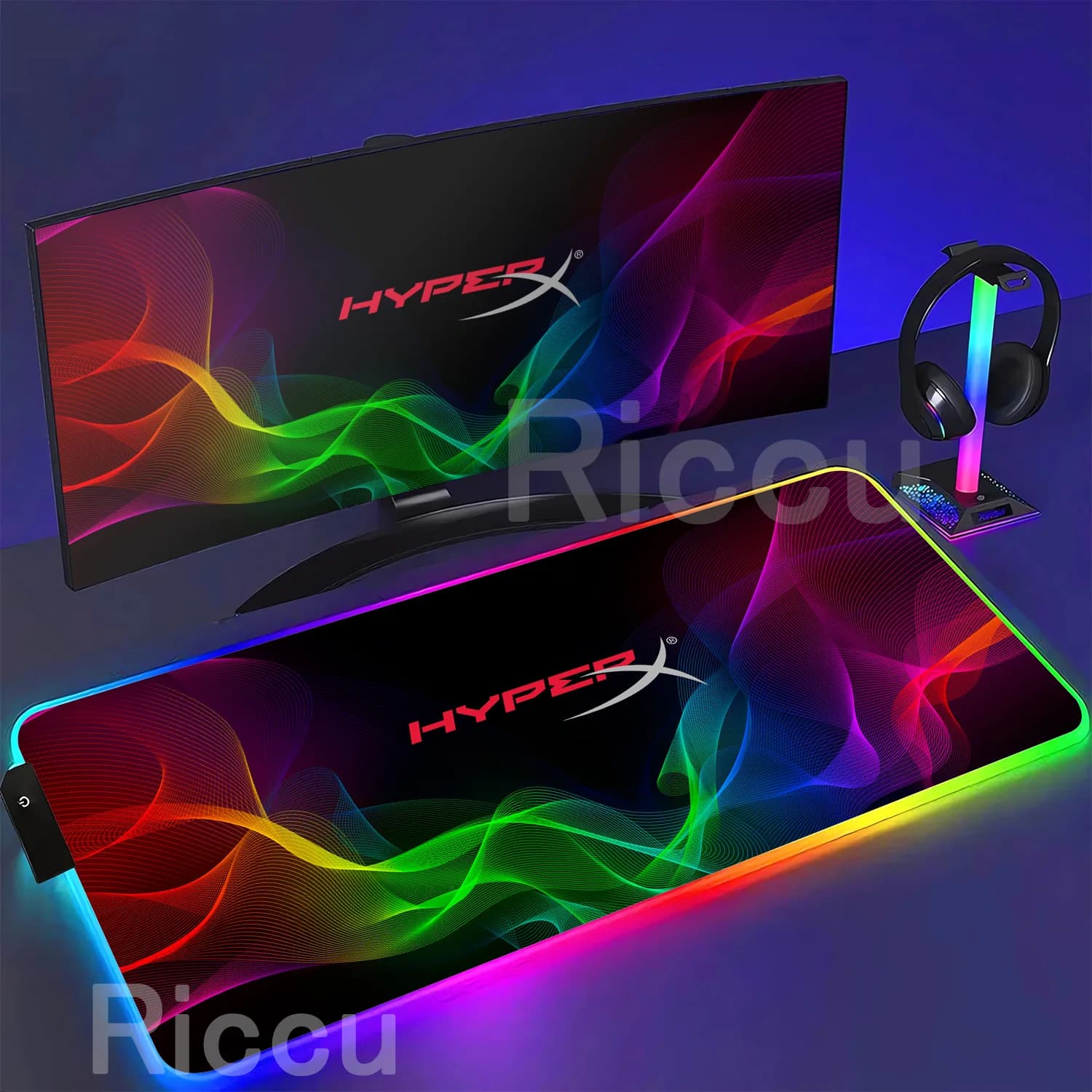 HYPERX RGB Large Mouse Pad Gaming Speed Mousepad Colorful LED Luminous XXL Game Computer Backlight Keyboard Accessories desk Mat