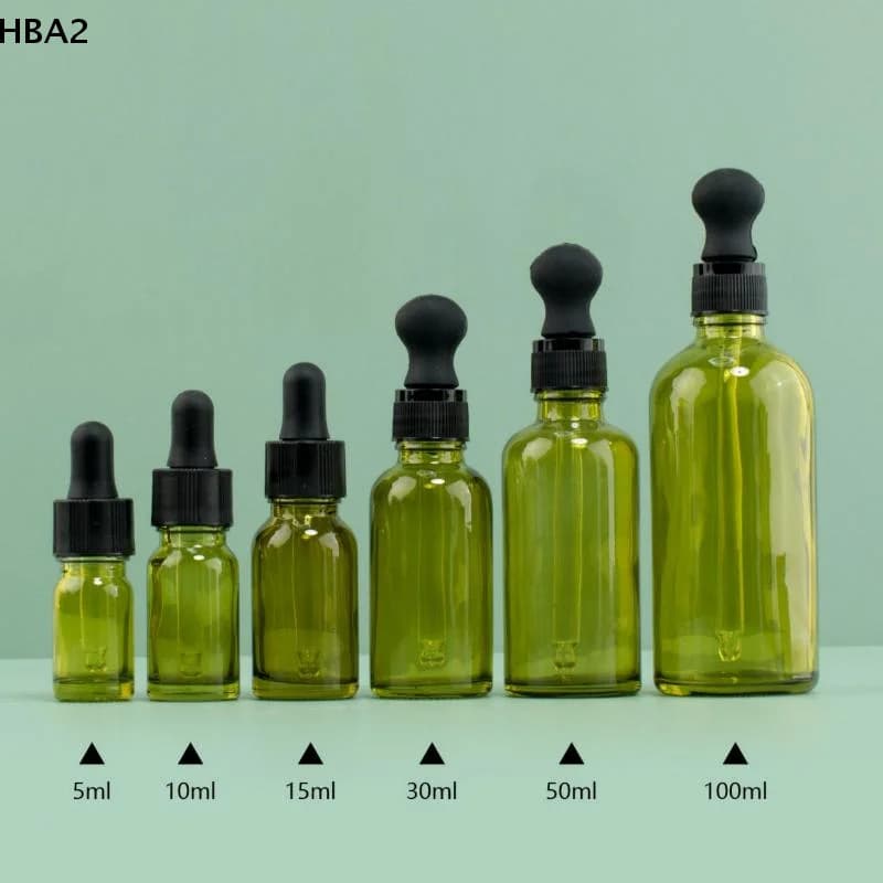 Flacone in vetro oscurato da 5/10/15/30/50/100ml con contagocce in vetro per oli essenziali, campioni di cosmetici, profumi e da viaggio