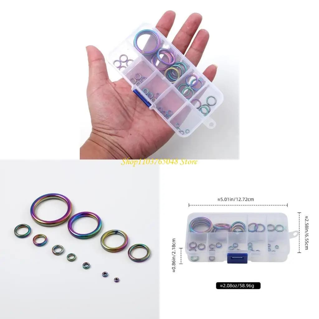 R53E 40pcs anelli guida in ceramica a canna da pesca colorate 10 dimensioni 0,18 pollici a 1,17 pollici diametro