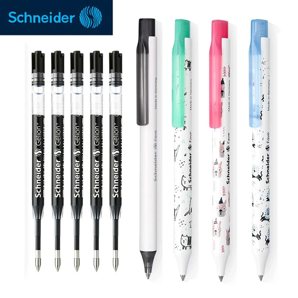 Penne gel tedesche Schneider Fave Liscio Asciugatura rapida G2 Ricarica Penna nera Modello animale 0,5 mm Cancelleria per ufficio scolastico carino