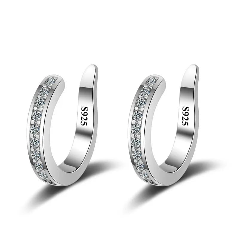 Vintage Zircon Earring Clip for Women Girls 925 Sterling Silver Geometric Minimalism Clip Earrings No Ear Piercing Jewelry Gifts