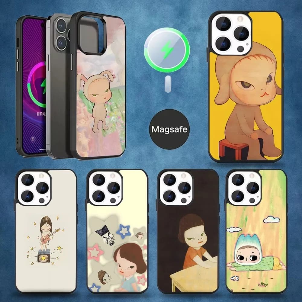 Cute Y-Yoshitomo Nara Phone Case For iPhone 16,15,14,13,12,11,Pro,Max,Plus,Mini,Magsafe,Magnetic Wireless Charging Case