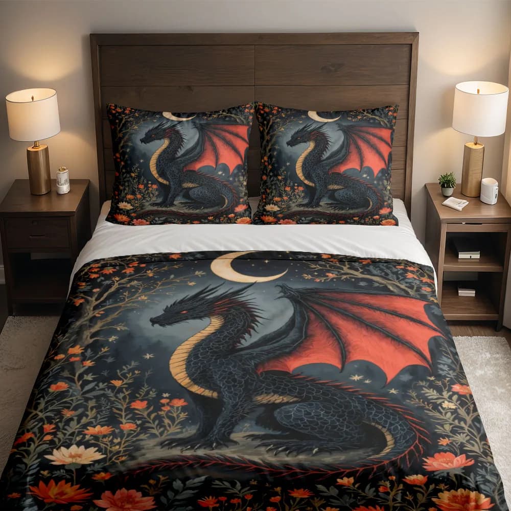 Set copripiumino nero drago ungherese Set biancheria da letto king size king size singolo king size king size singolo king size