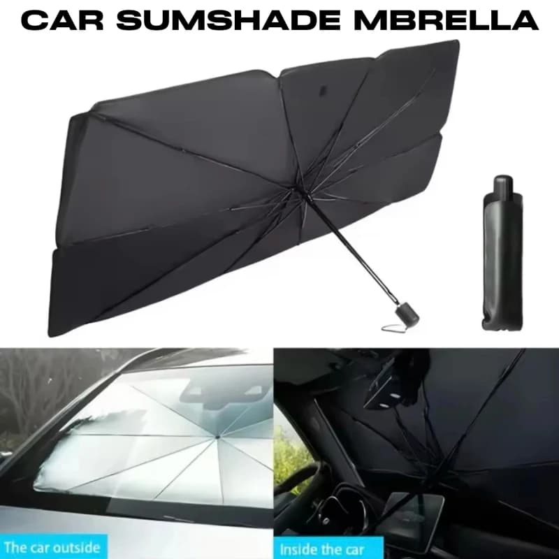 Foldable Car Windshield Sunshade Umbrella, Silver Glue UV Protection Heat Insulation Portable Car Sunscreen Accessory