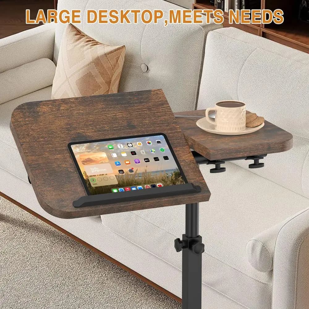 Supporto per Monitor Doppio da Scrivania con Cassetto, Nero