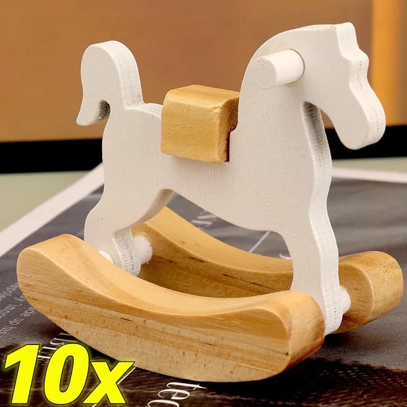 Mini cavallo in legno modello bambini building block cavallo decorativo desktop domestico micro ornamenti paesaggistici fata giardino bambola artigianale