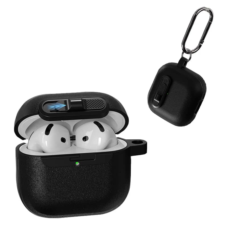 Custodia per cuffie con interruttore orizzontale per Airpods 4 Pro 2 3 2and1 Cuffie Tpu + pc Custodia per cuffie a prova di caduta con un gancio