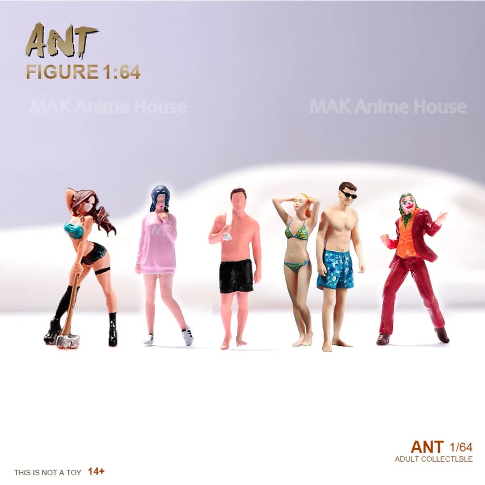 Painting Miniature 1/64 swimsuit sexy couple fashionable women scene objects figure model garage scene dolls creative auto toy