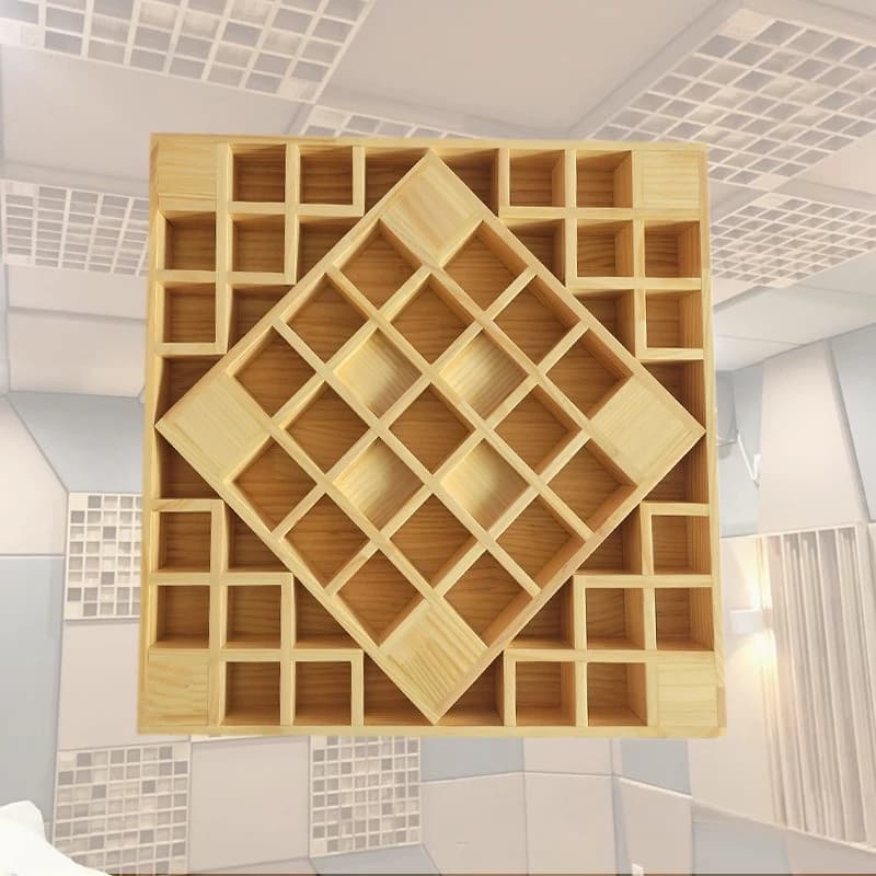 Pannello diffusore in legno massello di pino a 65 griglie, diffusore secondario per studio di registrazione audio e video domestico, materiale acustico