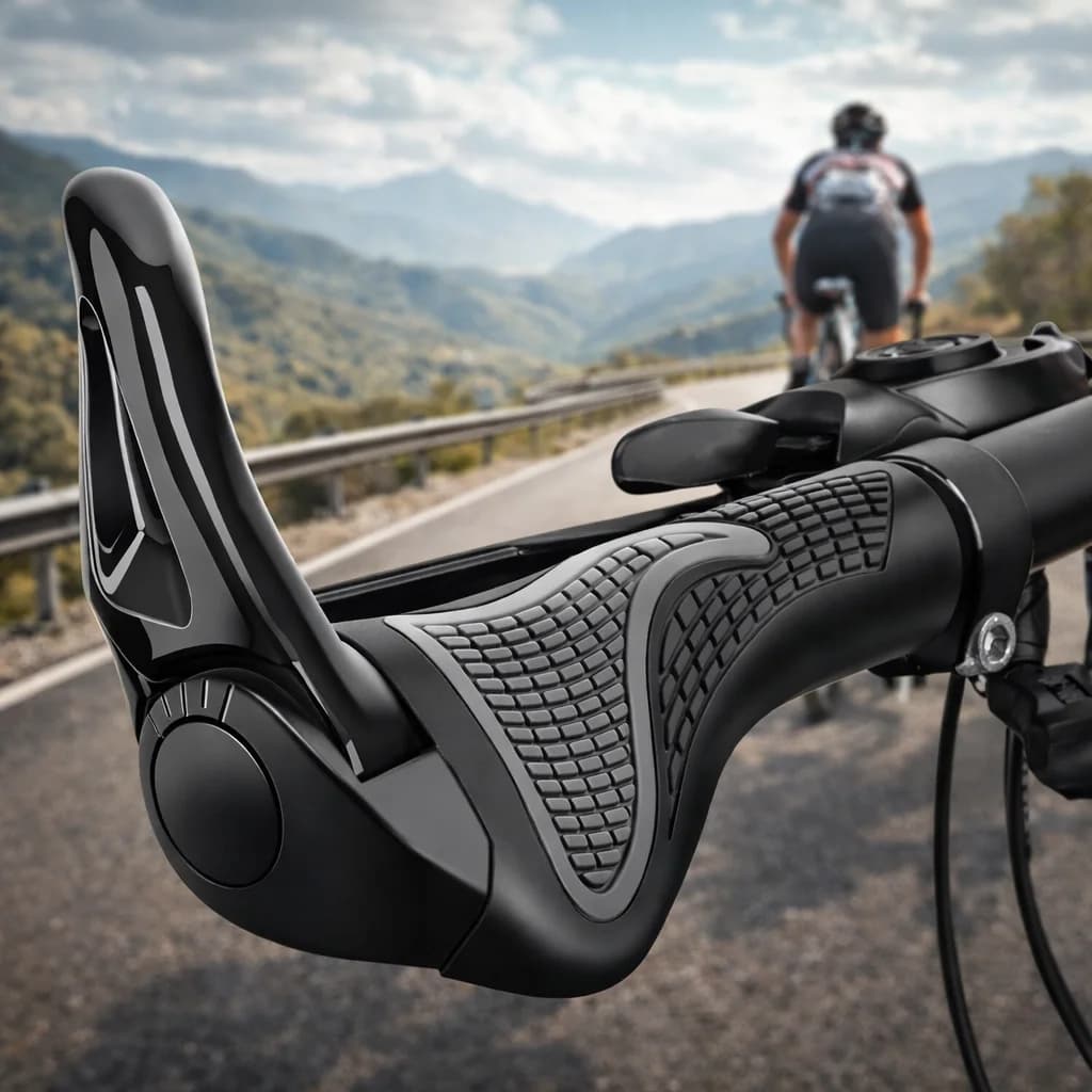 Set maniglia per motociclista, set di maniglie per mountain bike in gomma siliconica per uso generale, set di accessori per impugnatura per bicicletta in corno di bue