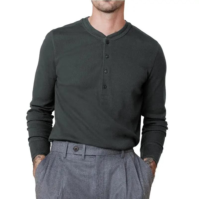 Maglietta a Maniche Lunghe da Uomo, Stile Americano, Collo Tondo, Comoda per Uso Quotidiano