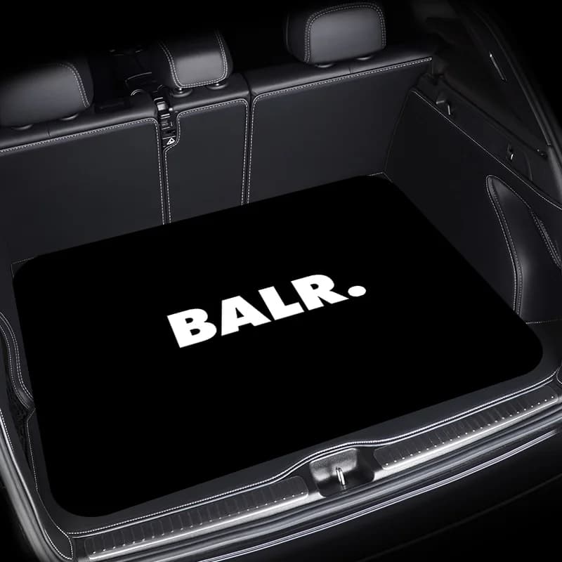 Tappetino per carichi personalizzato di marca BALR per auto - Protezione durevole per tappetino per bagagliaio con struttura antiscivolo