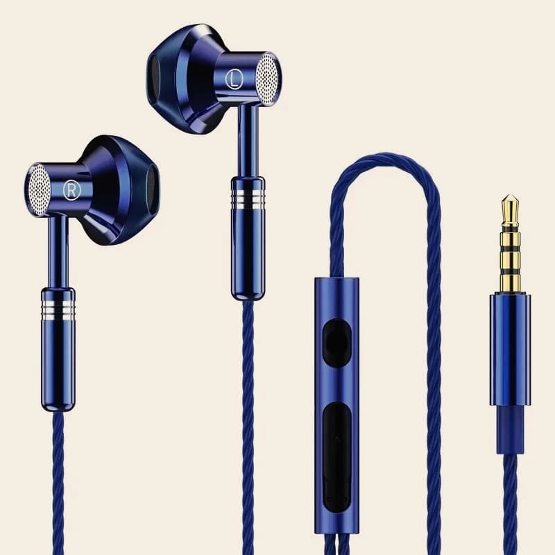 Auricolari Cablati in Metallo da 3,5mm Tipo-C, Cuffie In-Ear per Gaming e Sport con Microfono, Compatibili con Telefoni Cellulari