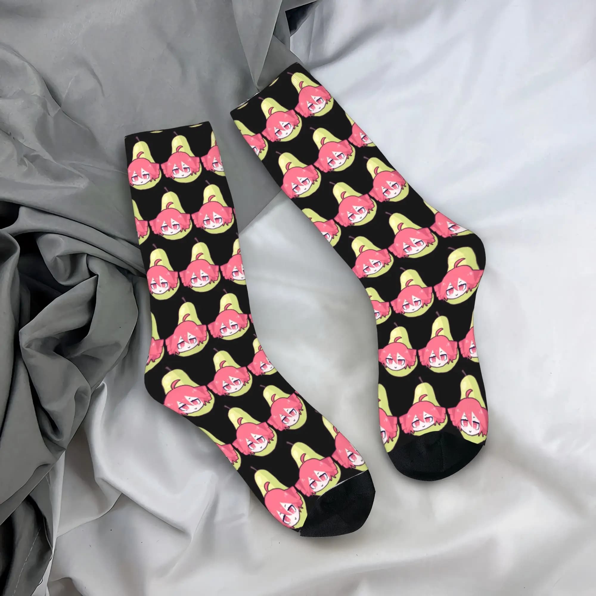 Pearto Kasane Teto Popular Virtual Singer Stockings Graphic Elegant Socks Autumn Anti Slip Socks Men Climbing Warm Soft Socks