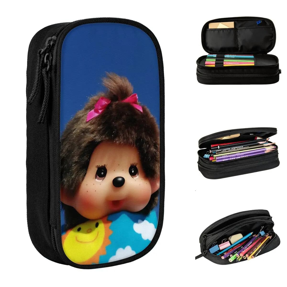 Astucci Creativi e Carini Monchhichi, Portapenne per Studenti, Grandi Borse Portaoggetti, Regali per l'Ufficio, Articoli di Cancelleria