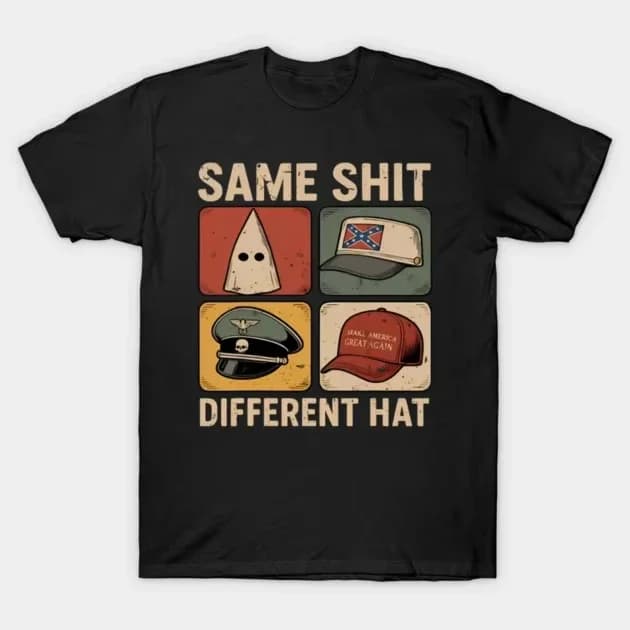 T-shirt da uomo 2026 con grafica 'Same Shit Different Hat Oppose Hegemony', 100% cotone, manica corta, stile Y2K, oversize