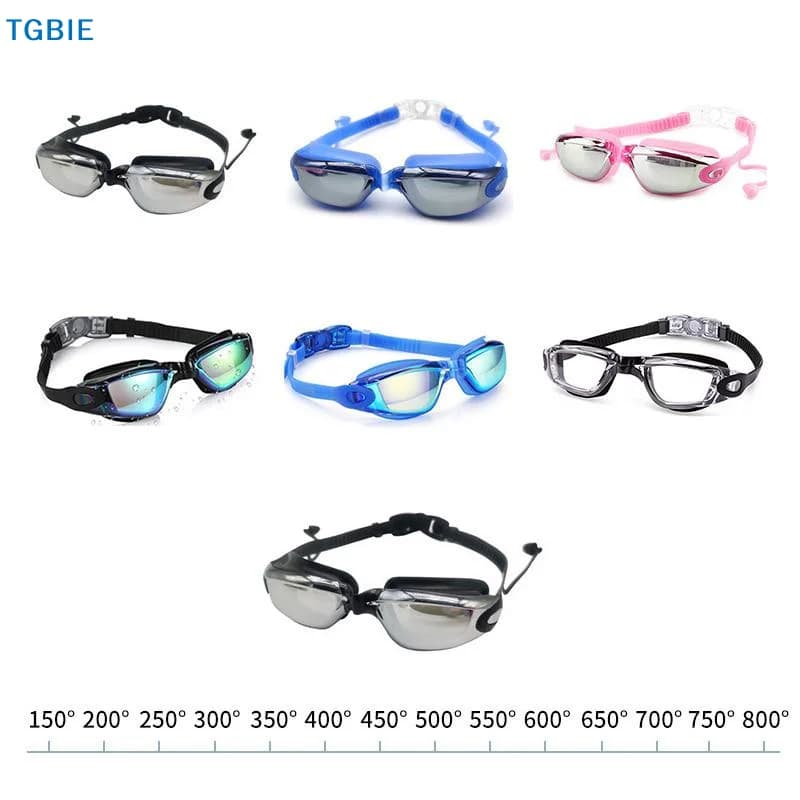 1 Set Nearsighted Swim Glasses Short-sighted Goggles For Swimming Graded Eyeglasses With Grade Silicone Racing Goggles For Adult