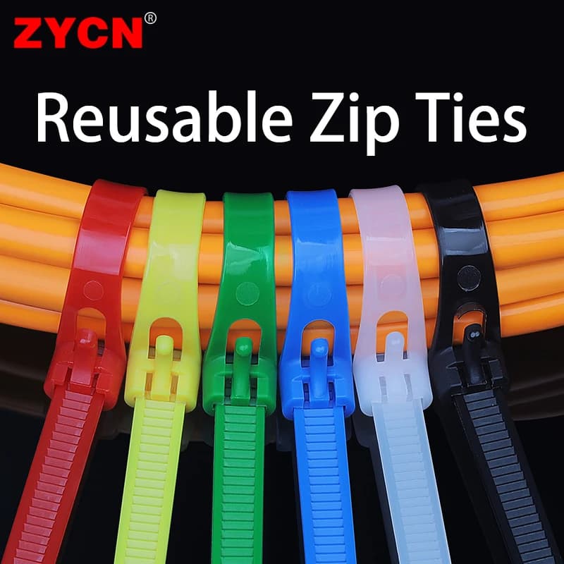 Fascette per cavi riutilizzabili in plastica da 20 pezzi 8*200/250/300/450 nylon rilasciabile regolare nodo scorsoio allentato riciclo pacchetto staccabile 5*200