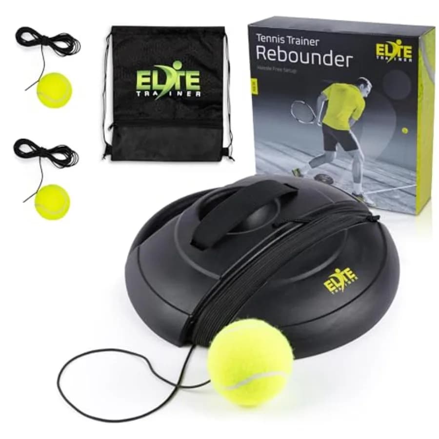 Set di Palline da Tennis Rimbalzanti per Allenamento Individuale con Base Robusta, 3 Palline con Corda e Borsa con Coulisse, Nessun Riempimento Richiesto