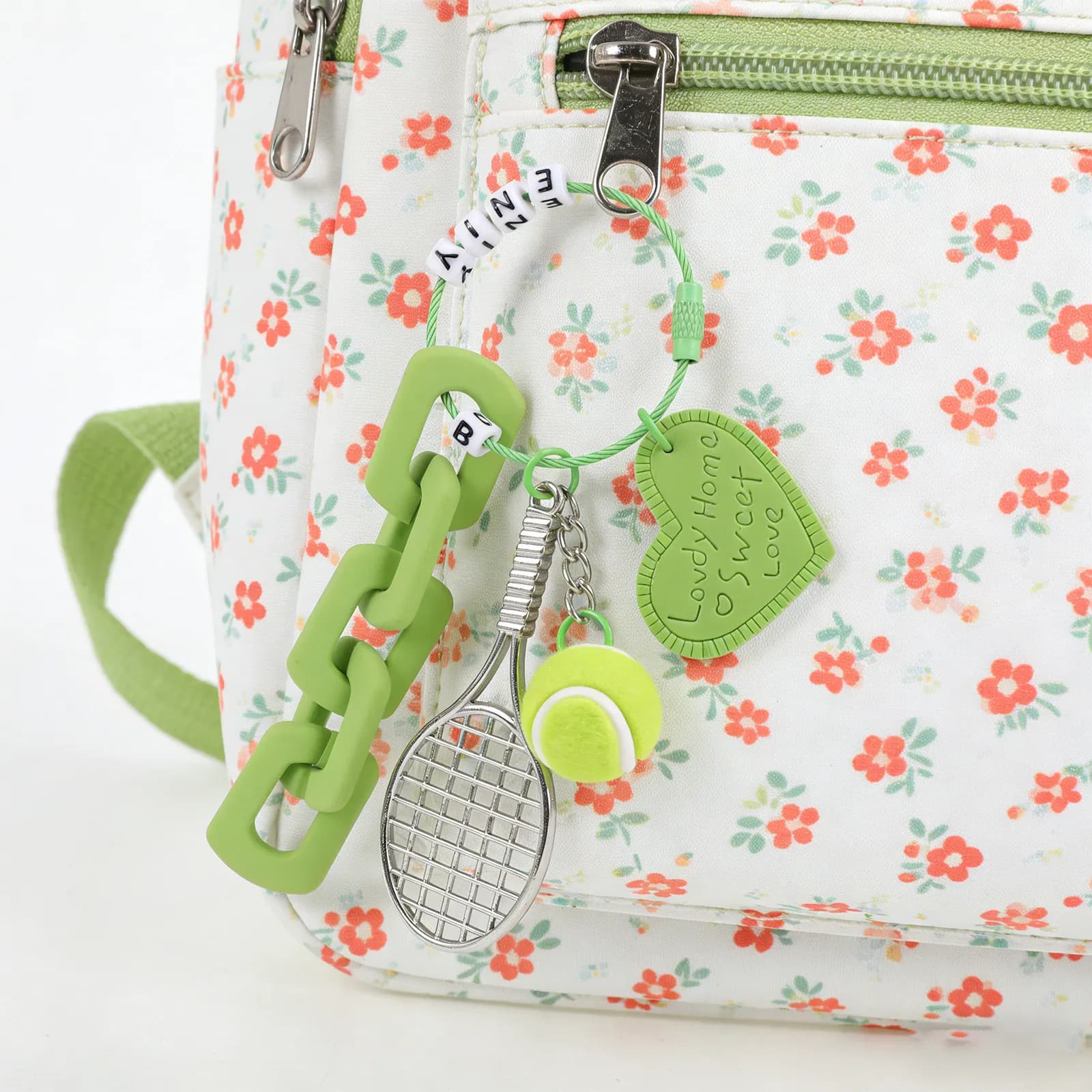 Portachiavi da tennis in lega con ciondolo a forma di racchetta e mini pallina da tennis, leggero, a tema sportivo, per borsa, borsetta, auto, per uomo e donna