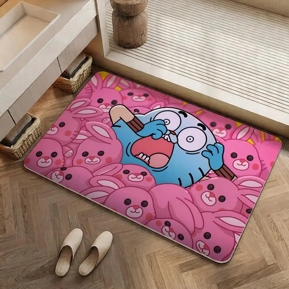 Tappetino The Amazing World of Gumball in Diatomite Ecologico, Antibatterico e Anti-Odore, con Base Drenante per Cucina e Bagno
