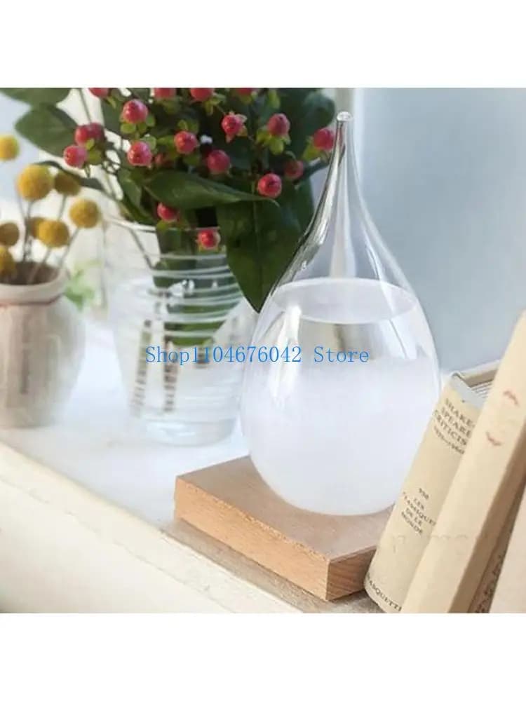 652F weather station Glass Weather forecast Elegant and creative Glass-shaped glass barometer for home and