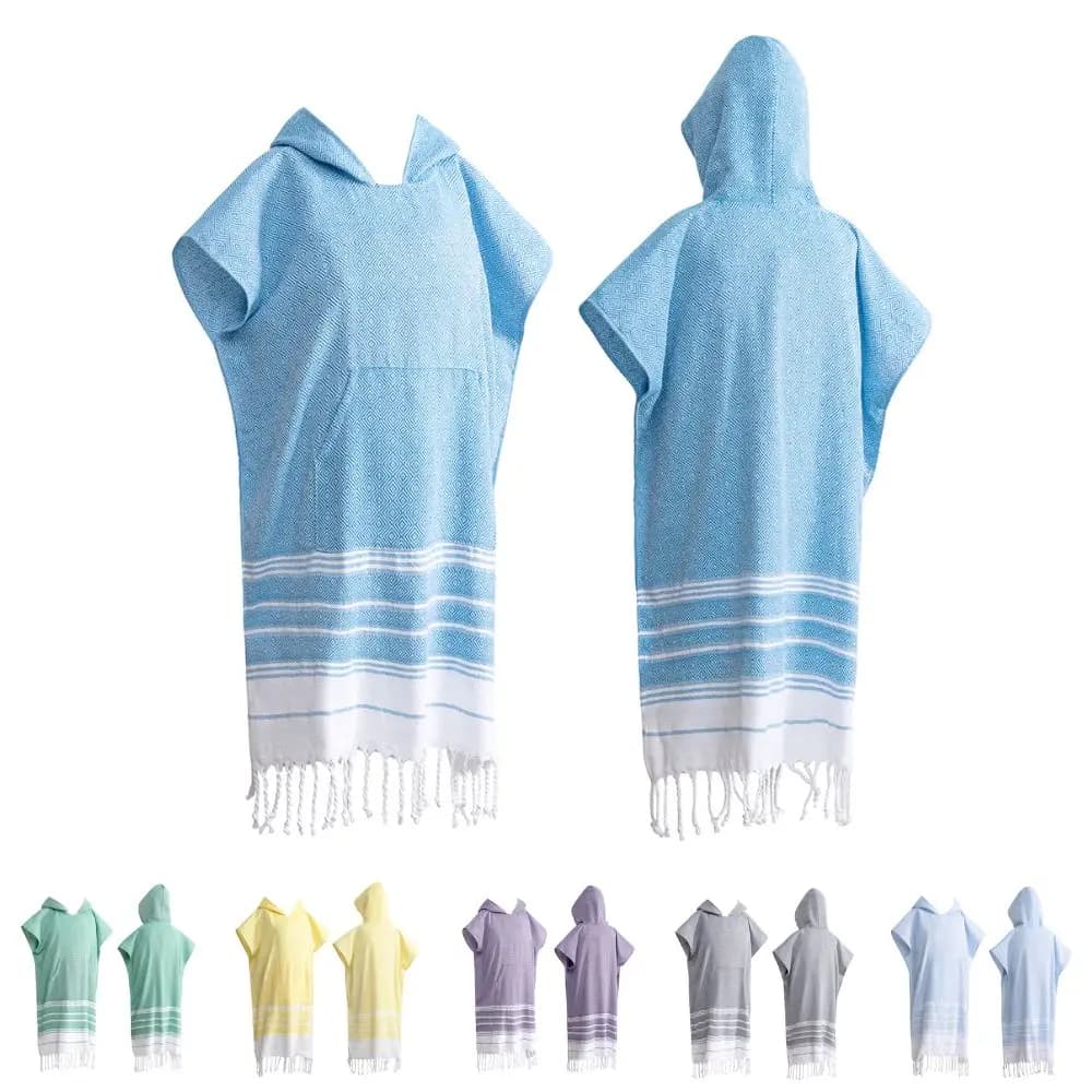 Telo mare scozzese con diamanti turchi indossabile, antisabbia e ad asciugatura rapida, poncho da surf in cotone 100%, accappatoio, muta con cappuccio, cambio di