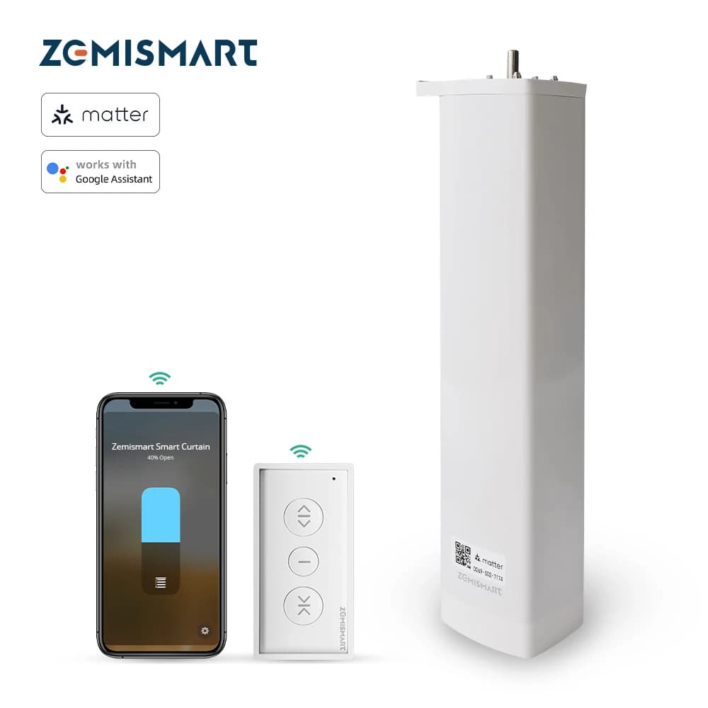 Zemismart Matter Over Thread Smart Curtain Motor Google Home App Samrtthings App Control sistema di tende automatico