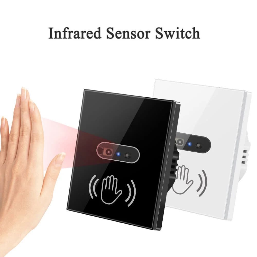 Intelligent infrared wall light switch IR sensor Touch not required EU glass screen switch Electric ignition lamp