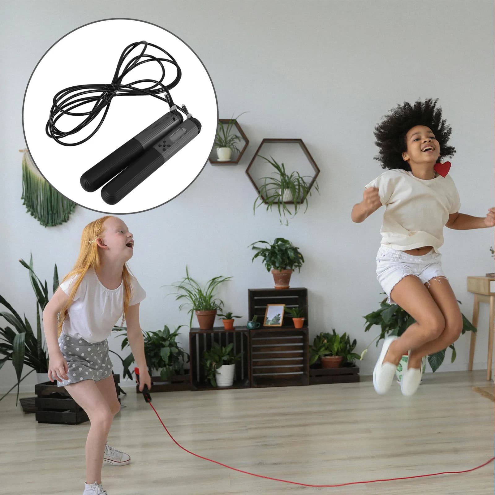 Jump Rope with Counter for Adults Smart Skipping Rope for Fitness Tracking Jumps Calories Time Portable Lightweight Non Slip