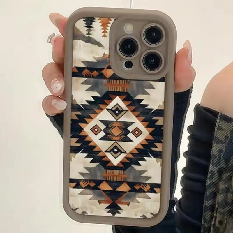Custodia per telefono resistente con design Western Element per iPhone 11-17 Pro Max/Plus/Air, cover antiurto in TPU anti-caduta