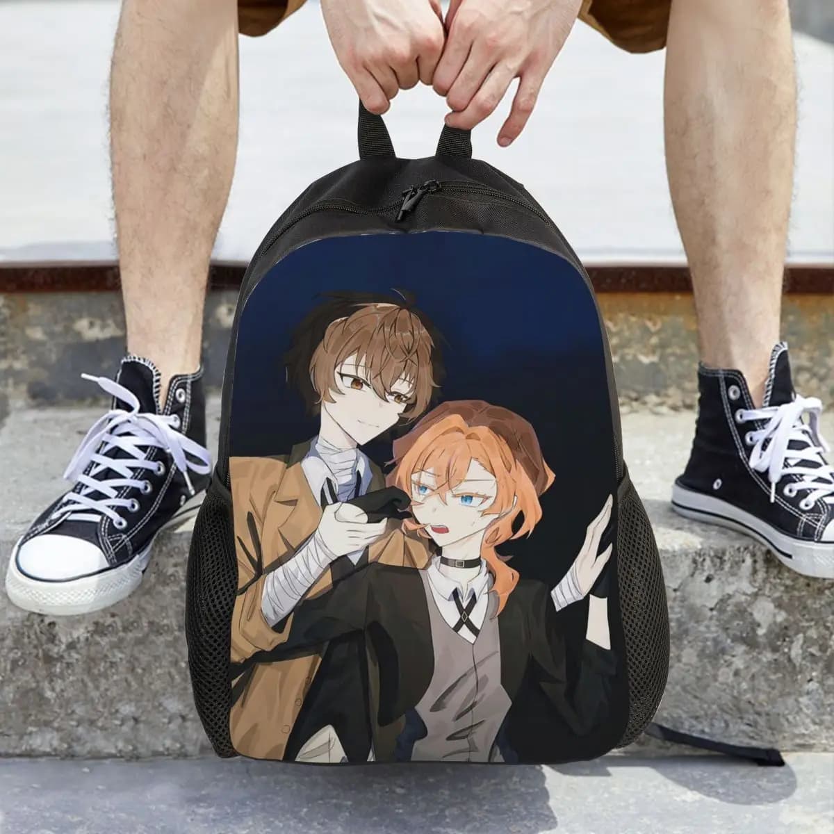 Bungou Stray Dogs Wan Anime Dazai e Chuuya Zaino Vendita calda Zaino per bambini BookBag Borsa da scuola Borse a tracolla per uomo Donna