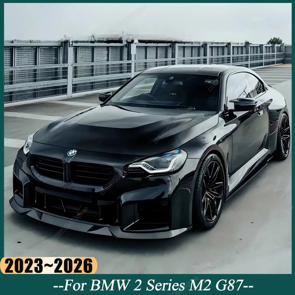 Set of 3 Spoiler Black Front Wheel Covers Auto, Splitter Diffuser for BMW Series 2 M2 G87 2023 2024 2025 2026, Tuning Body Kit