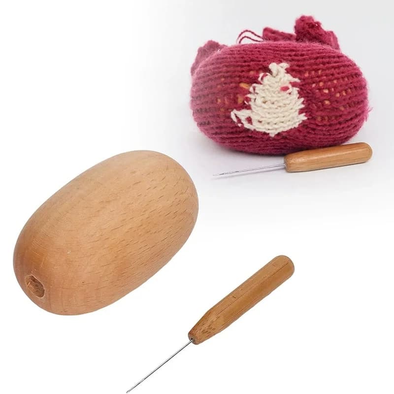 1 Uovo da cucito in legno - Strumento patch decorativo fai-da-te per riparare accessori da cucito per vestiti, calzini e pantaloni