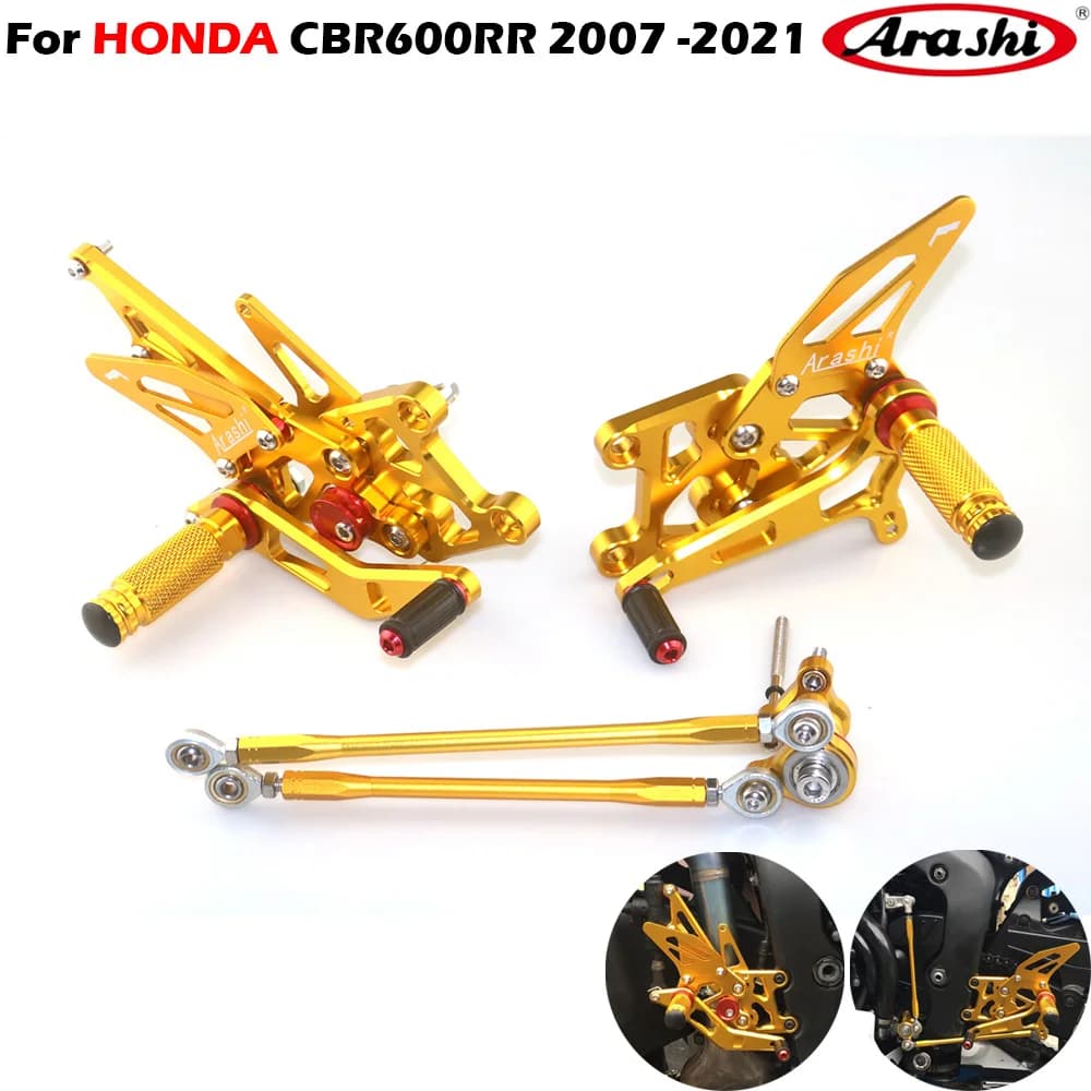 Arashi Moto poggiapiedi pedana pedale pedana Rearset Set posteriore poggiapiedi Per HONDA CBR600RR 2007-2021