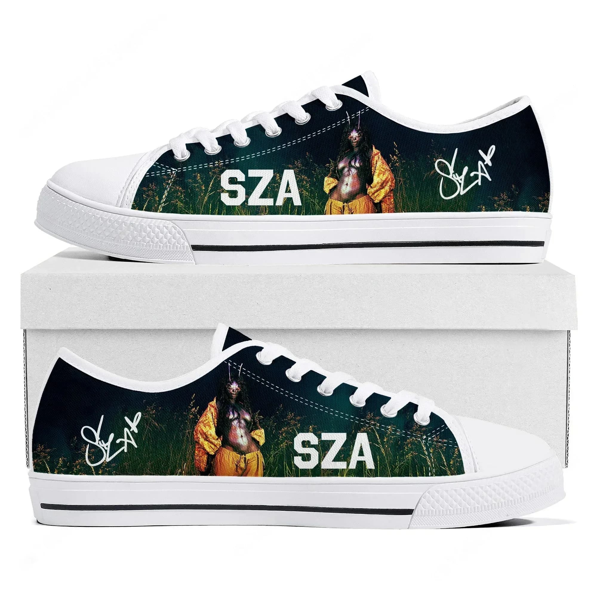 Sza American Singer Kill Bill Low Top Sneakers Womens Mens Teenager High Quality Shoes Tailor-Made Canvas Sneaker Couple Shoe