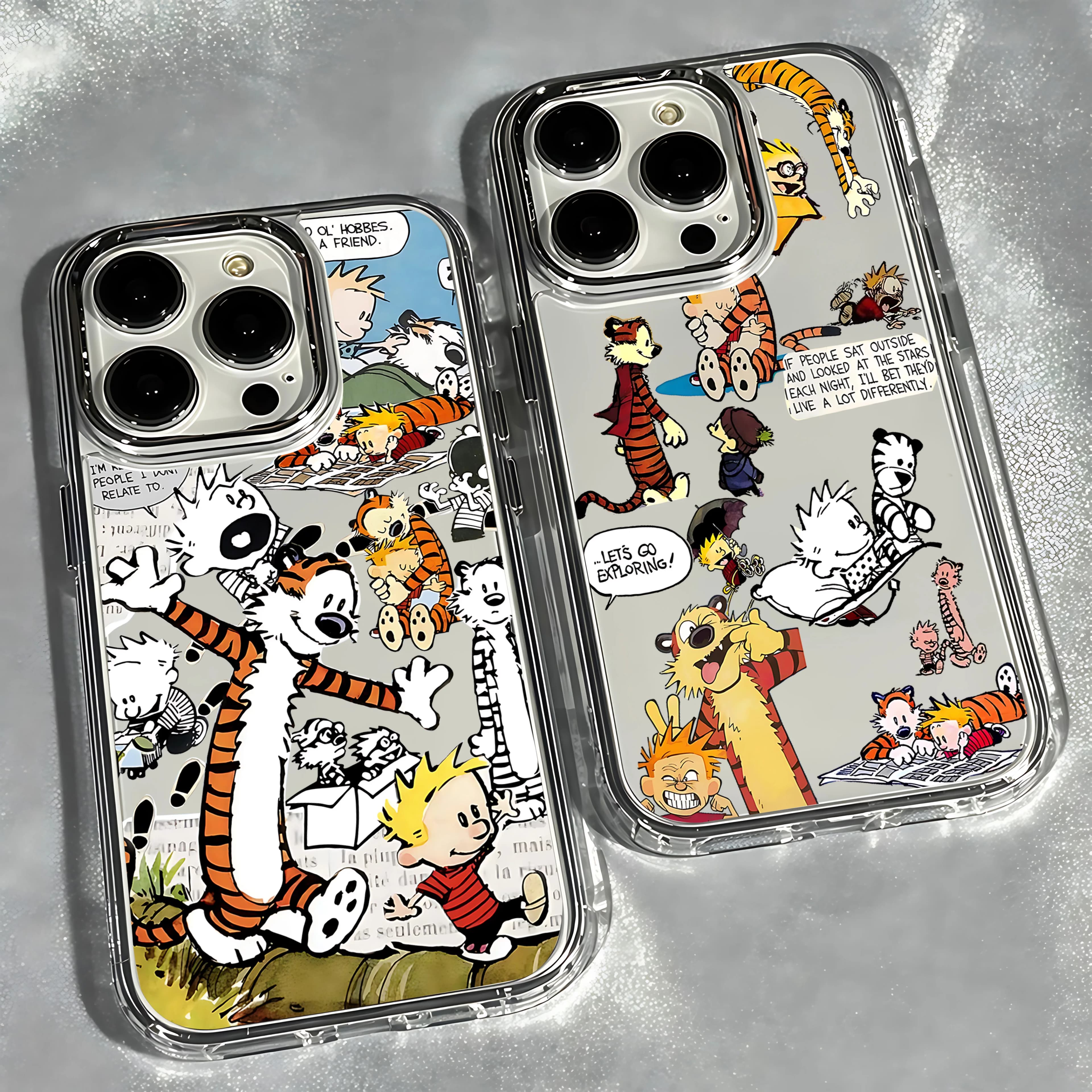 Cute Calvins Hobbes Phone Case For iPhone 17e 17 16e 16 15 14 13 12 11 mini Pro Max X XR XSMAX 8 7 Air Plus Clear