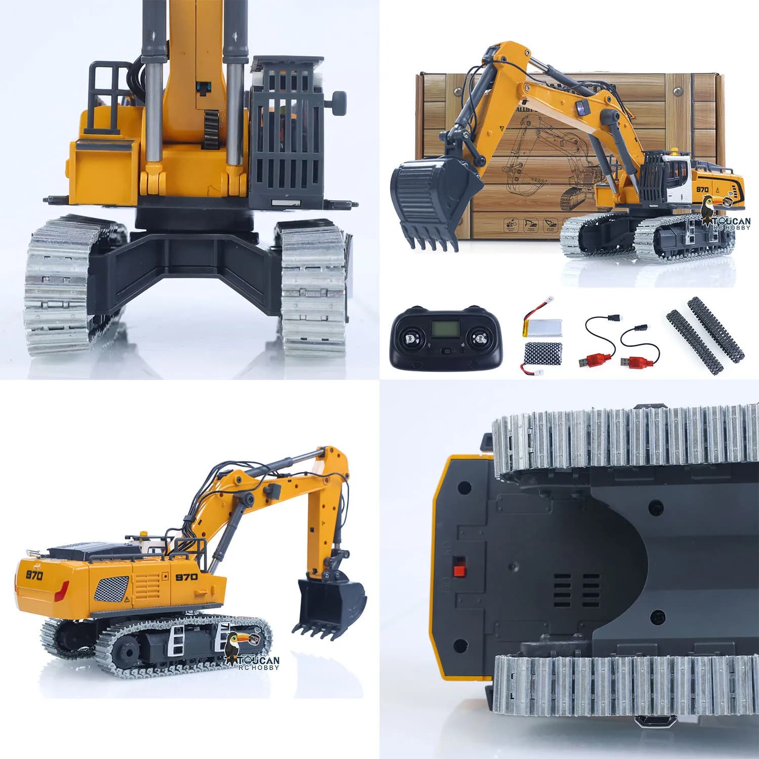 Regalo Mini 1/50 RTR 970 RC Escavatore Telecomando Scavatore Camion Macchina Auto da Costruzione Veicolo Hobby Luce Suono Giocattolo per I Ragazzi