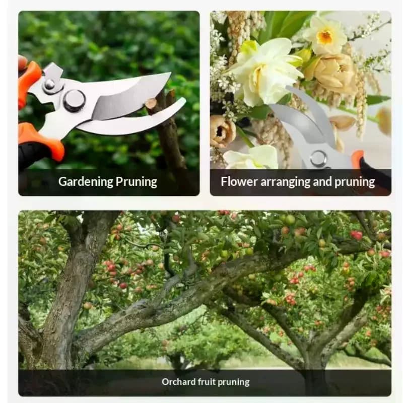 Gardening Pruning Shears Stainless Steel Garden Scissors Plant Pruner Bonsai Cutting Tool Multifunctional Gardening Scissors