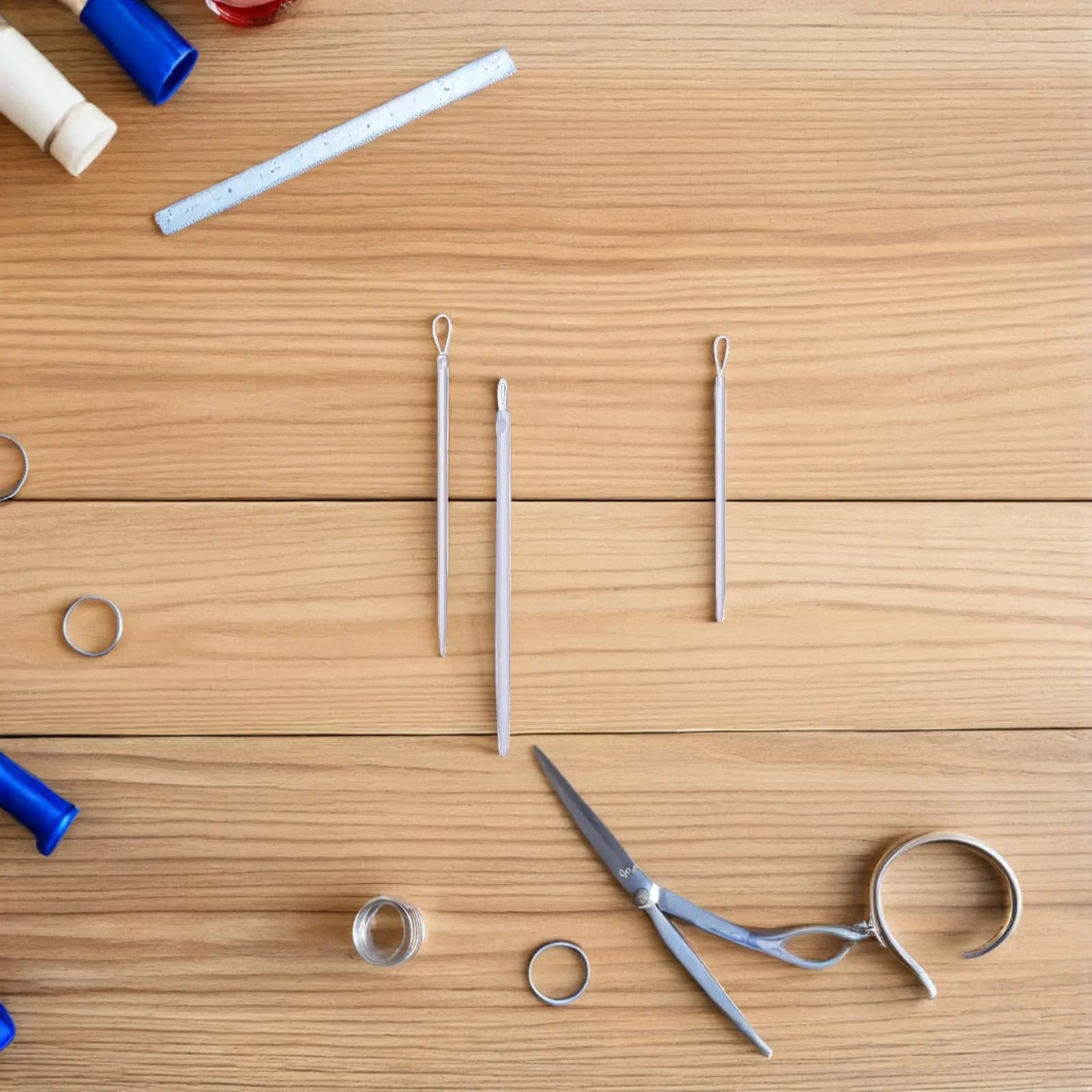 Set di 9 Ferri da Maglia in Nylon con Occhiello Grande per Infilare Facilmente il Filato, Kit per Principianti di Uncinetto e Lavoro a Maglia