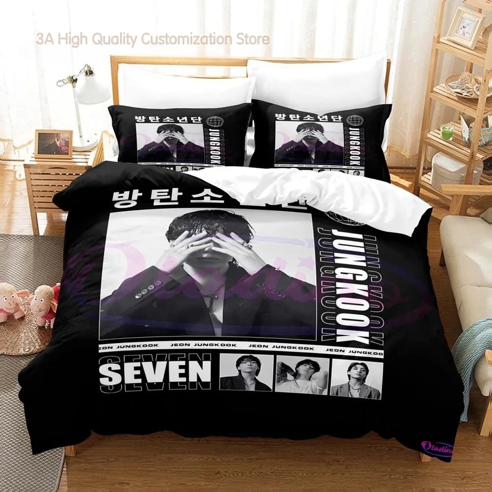 Jeon Jung Kook Album Set biancheria da letto Singolo Twin Completo Queen King Size Set letto Aldult Ragazzi Camera da letto Set copripiumino Set lenzuola 2-2