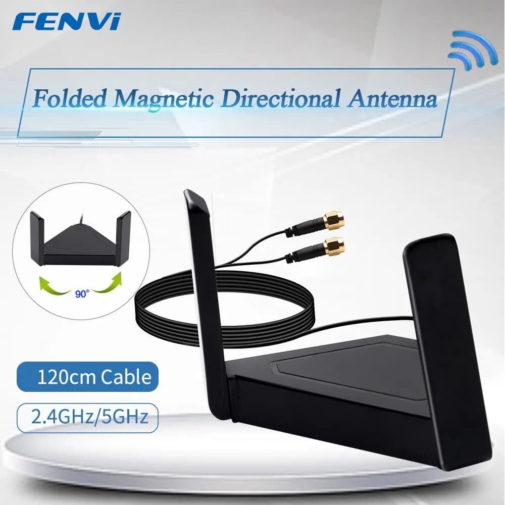Cavo Antenna fevi Dual Band 2.4G/5GHz per adattatore WiFi Desktop pci-e RP SMA Antenna magnetica rotante esterna per Router AX210
