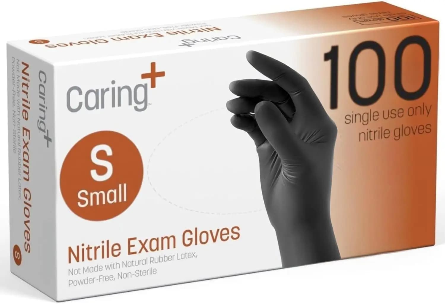 Guanti in Nitrile Senza Polvere per Esami, Confezione da 100, Senza Lattice per Pulizie, Preparazione Alimenti, Uso Medico - Neri