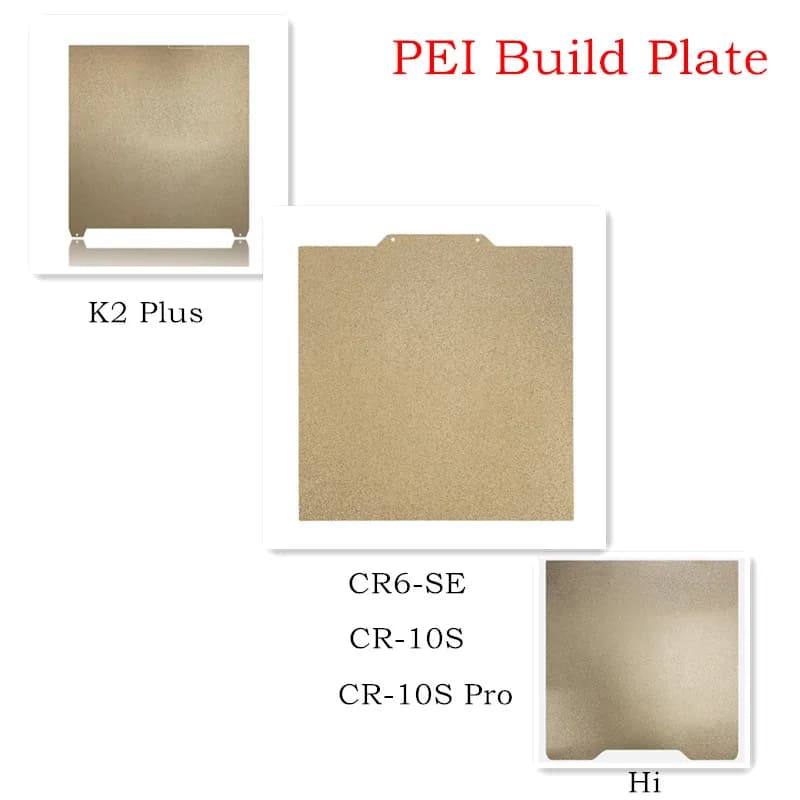 Piastra di Costruzione Magnetica PEI CR6-SE/K2 Plus, Foglio in Acciaio a Molla PEI a Doppia Faccia per Creality CR10S/Hi Combo/CR-10S Pro Hot Bed