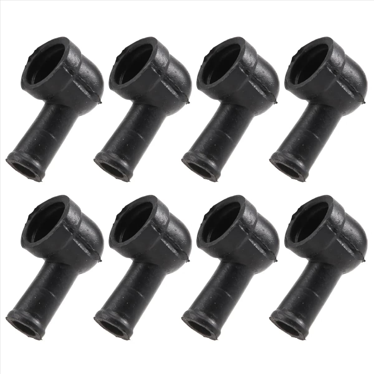 ABQR 8 Pcs 15mm x 8mm Black Smoking Pipe Shaped PVC Battery Terminal Insulating Covers Boots