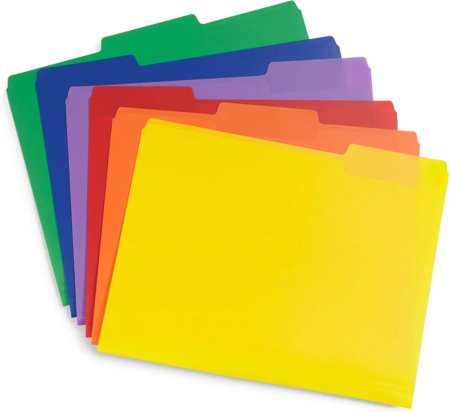 Cartella portadocumenti Cartella portadocumenti colorata da 8 pezzi, linguetta tagliata da 1/3, formato lettera, cartella portadocumenti in 6 colori assortiti per ufficio, scuola, lavoro
