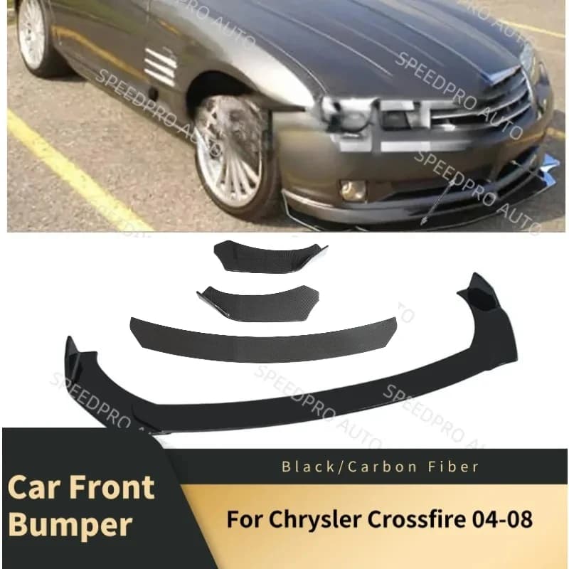 Front Bumper Lip Splitter Spoiler For Chrysler Crossfire 04-08 Car Diffuser Lower Bumper Body Trim Scratch Protector Black
