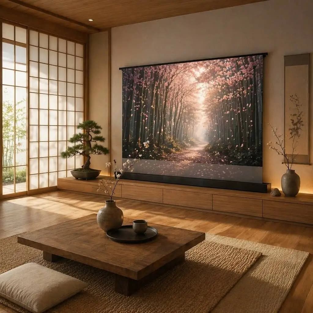 Premium SHENGMU DS-01 Electric Motorized ALR 16:9 Portable Floor-Rising Projector Screen Professional High-End Home Theater