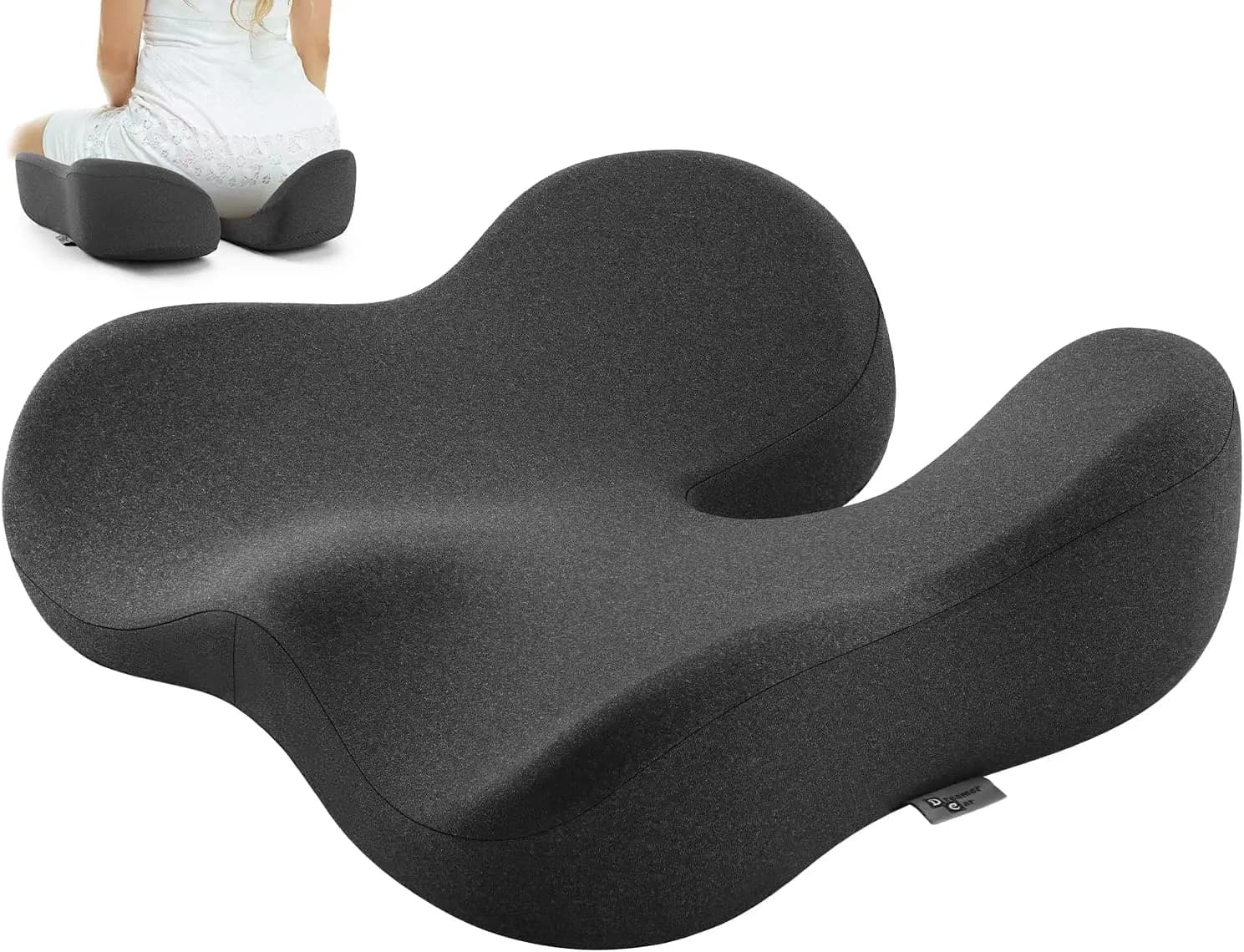 Cuscino Ergonomico in Memory Foam per Alleviare il Dolore al Coccige e alla Sciatica - Adatto per Ufficio, Auto, Sedia a Rotelle